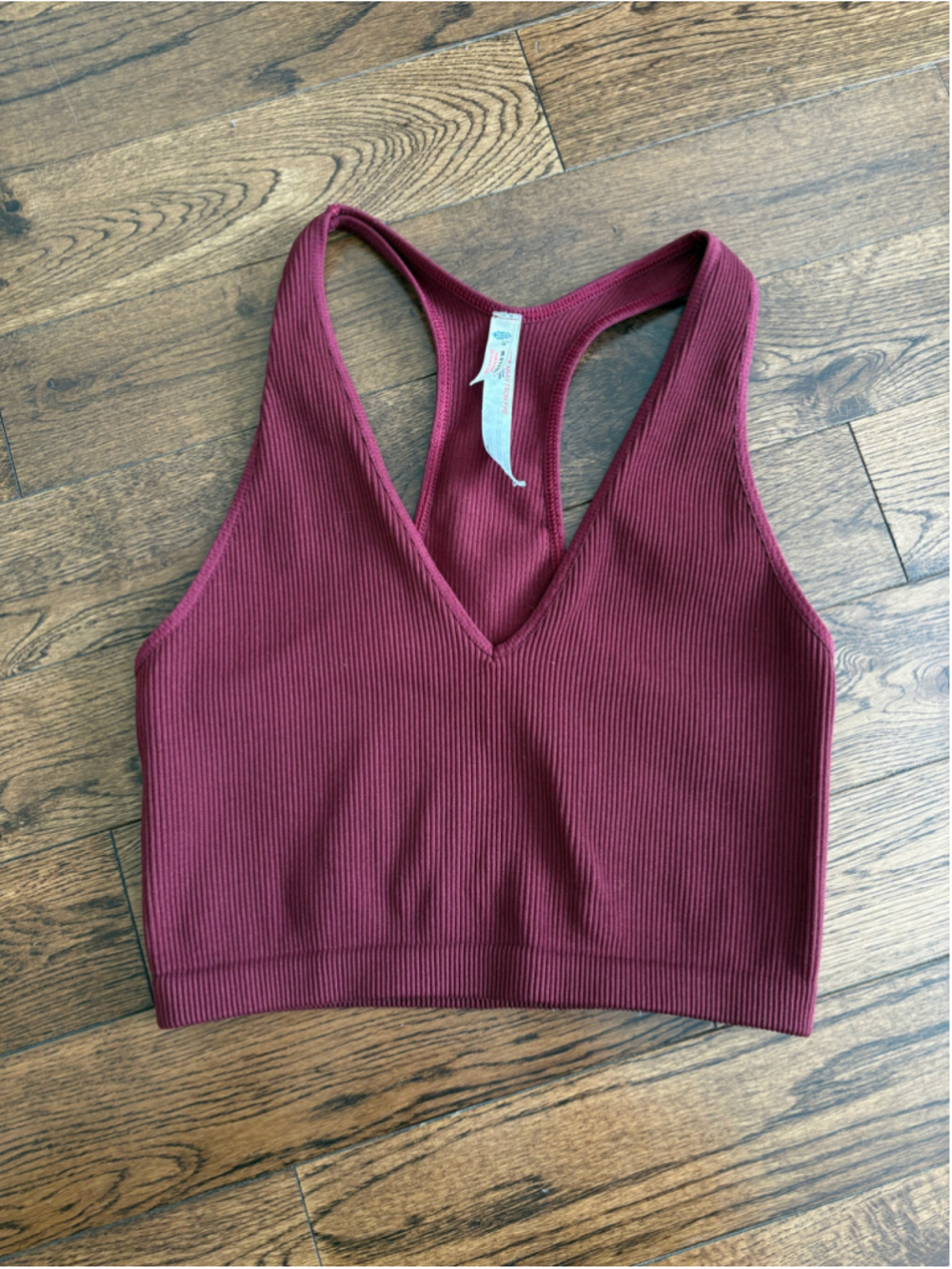Free People Movement Ribbed Tank Top Burgundy Size Large